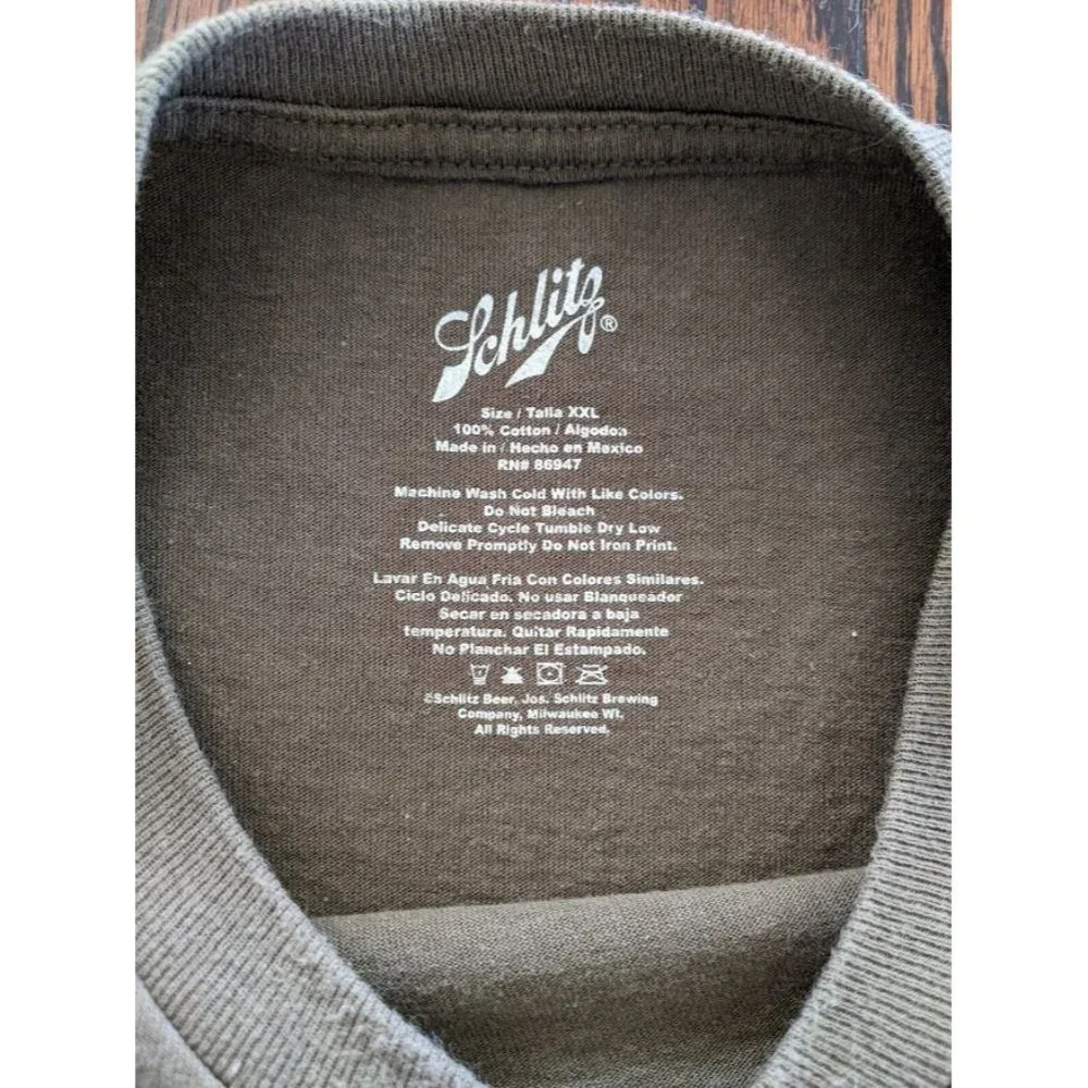 Men's Schlitz T Shirt Size XXL Beer‎ Pabst Brewing Company Red Bull Malt Liquor
